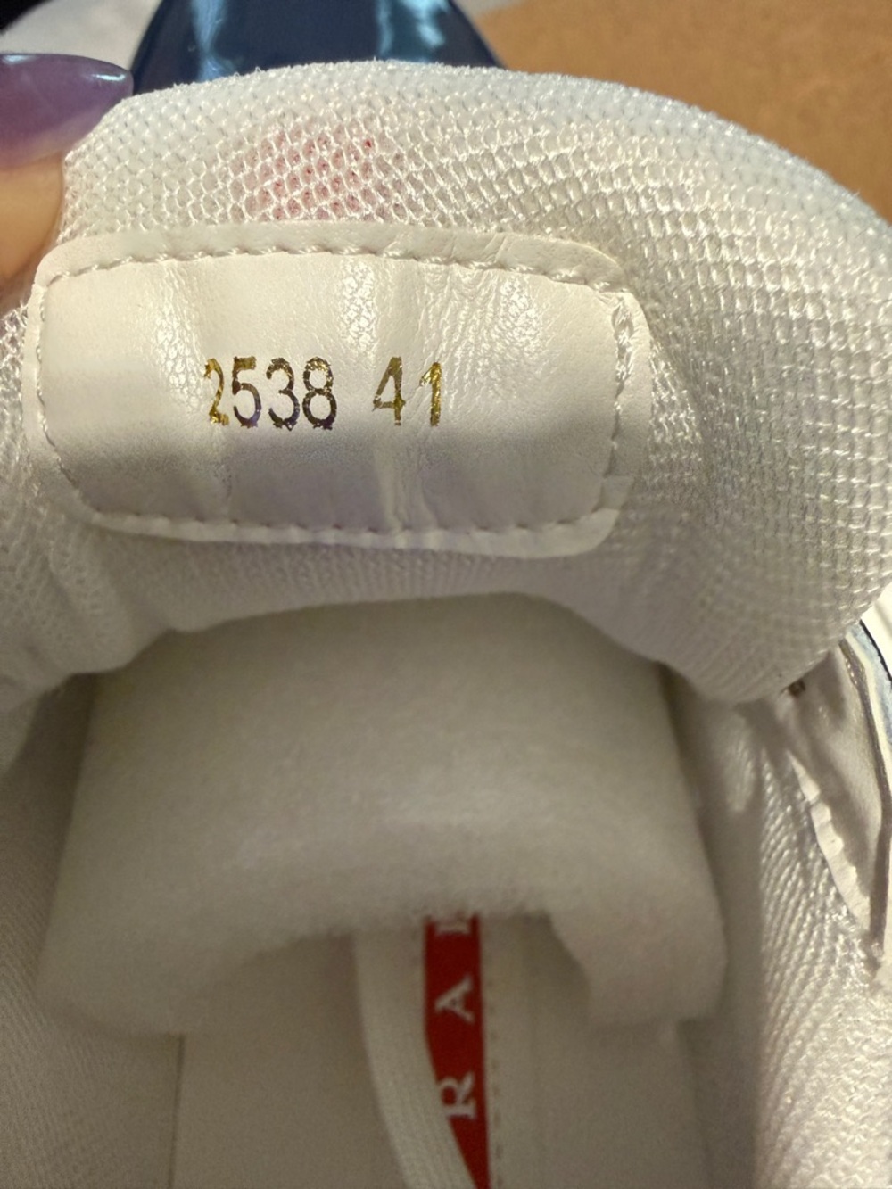 Prada Navy and White Low-Top Sneakers - Picture 8 of 8